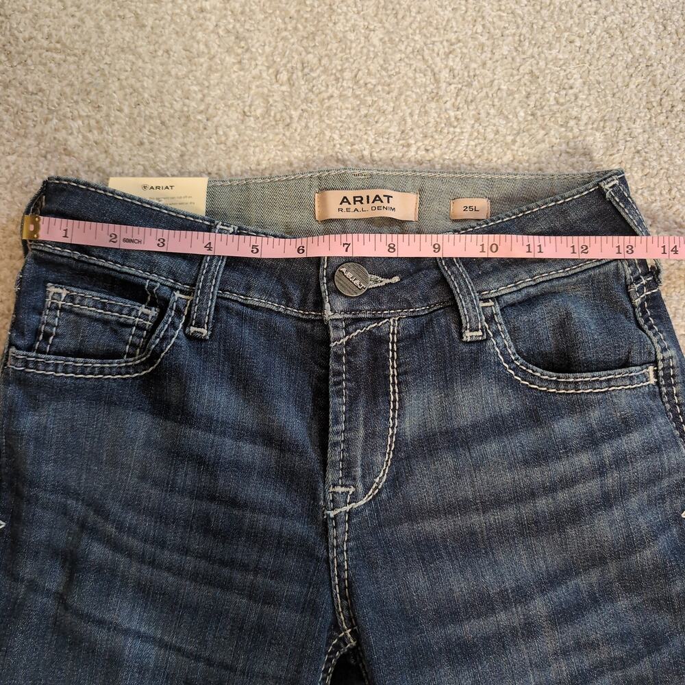 Dark Wash Wide Leg Flare Denim Jeans Ariat - Picture 4 of 6